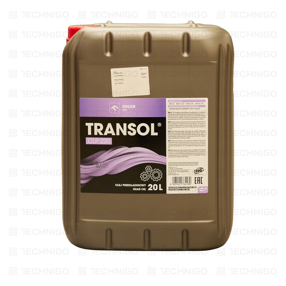 PRZEMYSŁOWY OLEJ PRZEKŁADNIOWY TRANSOL CLP 220 / 20 L