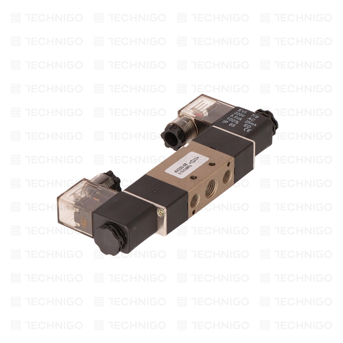 ELEKTROZAWÓR 5/2 GWINT 1/4'' Z 2 CEWKAMI 220V
