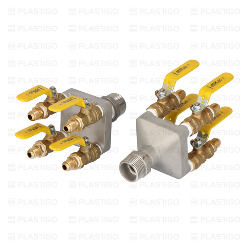 ROZDZIELACZ PRZYŁĄCZE 1" ZAWORY 3/8" WYJŚCIA 4x3/8"